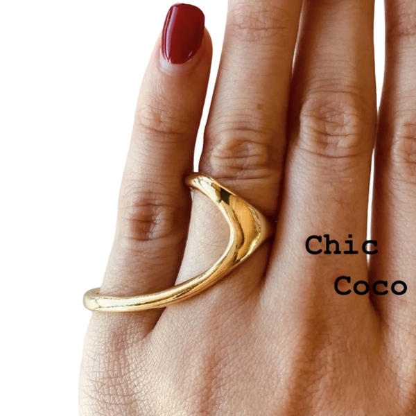 Δαχτυλίδι ασημι 925 επιχρυσωμένο- high minimalism golden - επιχρυσωμένα, ασήμι 925, μεγάλα, αυξομειούμενα