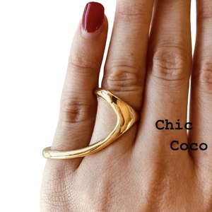 Δαχτυλίδι ασημι 925 επιχρυσωμένο- high minimalism golden - μεγάλα, αυξομειούμενα, επιχρυσωμένα, ασήμι 925
