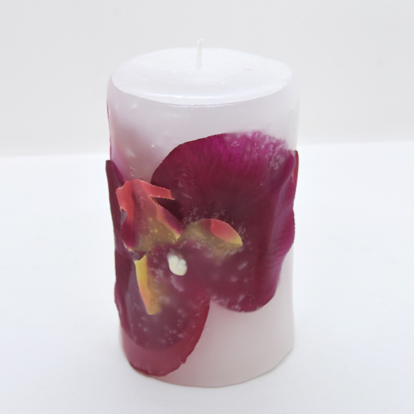 Κερί χειροποίητο κύλινδρος μικρός με άρωμα γαρδένια - λουλούδια, χειροποίητα, αρωματικά κεριά - 2