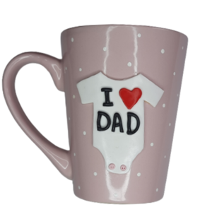 Κούπα "I love you dad!" από πολυμερικό πηλό - πηλός, πορσελάνη, κούπες & φλυτζάνια, δώρα για τον μπαμπά - 2