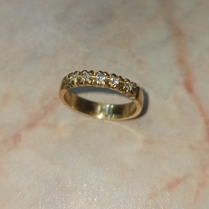 Χειροποίητο Μπρουτζινο δαχτυλίδι με ζιρκον - βεράκια, μπρούντζος, σταθερά - 2