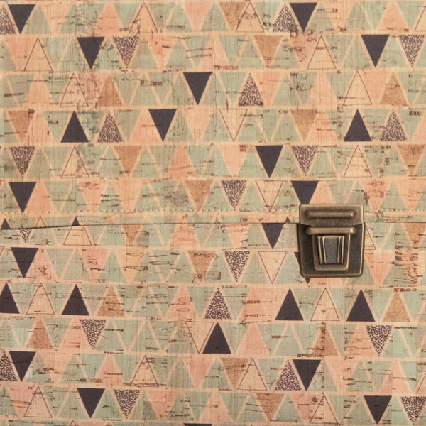Φάκελος Φελλός με Αλυσίδα "Bohemian Triangles" - φάκελοι, χιαστί, boho, φελλός, μικρές - 2