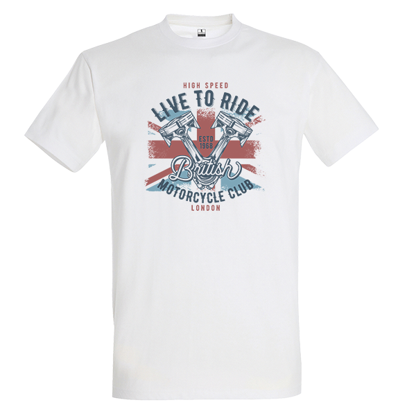 Ανδρικό t-shirt "Live To Ride" - βαμβάκι, ανδρικά