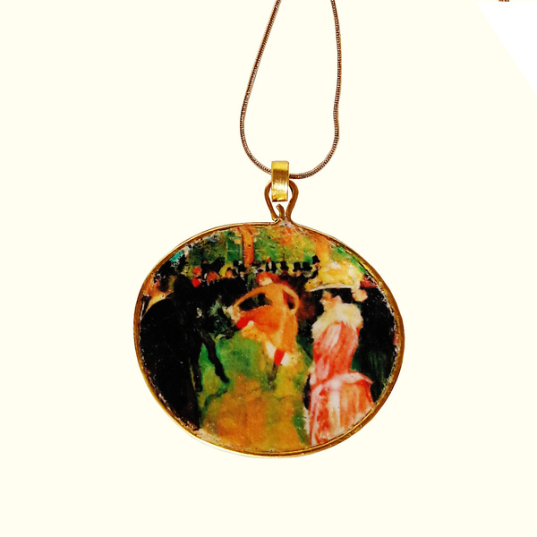 Μενταγιόν: Tουλούζ Λοτρεκ "Χορός στο Μουλέν Ρουζ" 1890 - ατσάλι, επιχρυσωμένο στοιχείο, μενταγιόν