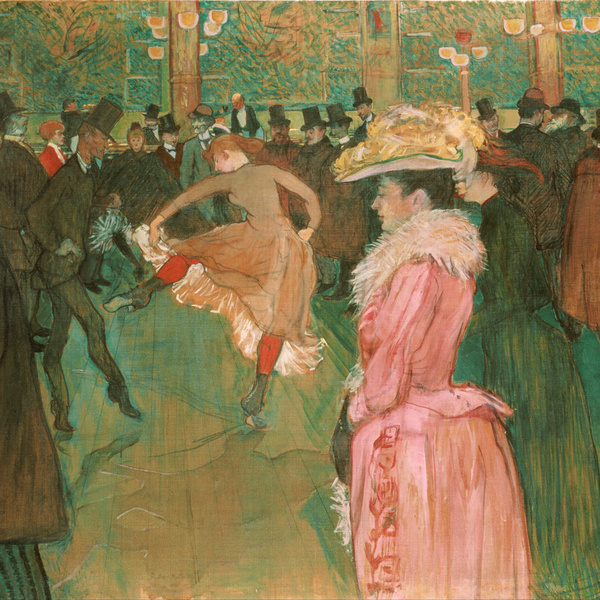 Μενταγιόν: Tουλούζ Λοτρεκ "Χορός στο Μουλέν Ρουζ" 1890 - ατσάλι, επιχρυσωμένο στοιχείο, μενταγιόν - 5