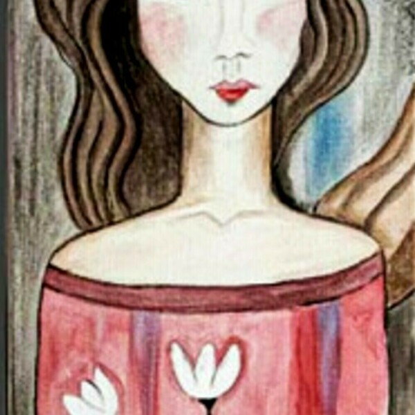 Τρίπτυχος πολύχρωμος πίνακας ζωγραφικής σε καμβά με γυναικείες μορφές "Τρεις Χάριτες" διάστασης 60χ65χ4εκ. - πίνακες & κάδρα, διακόσμηση, πίνακες ζωγραφικής - 4