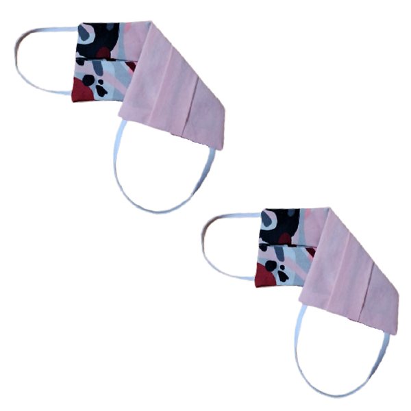 Σετ δύο τεμαχίων μάσκες σε ροζ παραλλαγής. - ύφασμα, βαμβάκι, γυναικεία, μάσκες προσώπου - 2