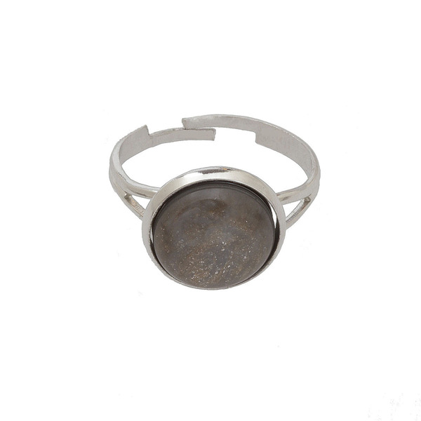 Ασημί αυξομειούμενο δαχτυλίδι με ανθρακί ιριδίζον polaris - επάργυρα, μικρά, ατσάλι, boho, αυξομειούμενα - 2