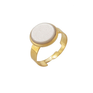 Χρυσό αυξομειούμενο δαχτυλίδι με ivoir polaris - επάργυρα, γεωμετρικά σχέδια, μικρά, ατσάλι, boho, αυξομειούμενα