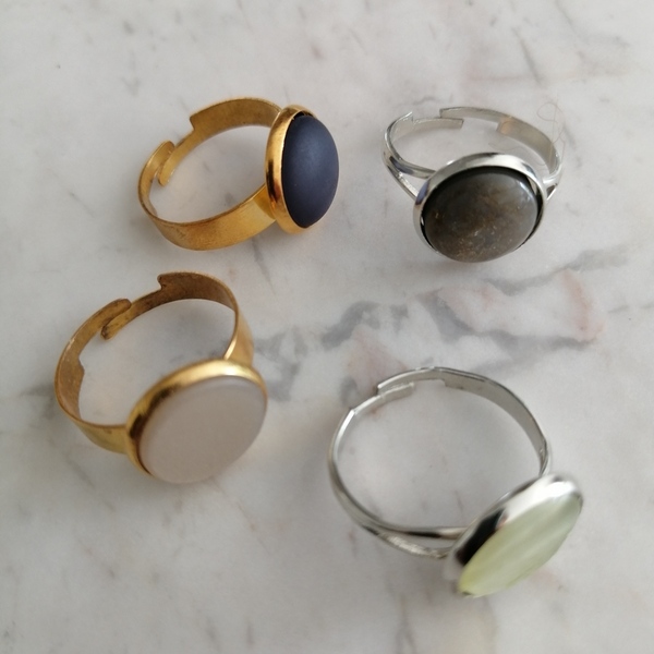 Χρυσό αυξομειούμενο δαχτυλίδι με ivoir polaris - επάργυρα, γεωμετρικά σχέδια, μικρά, ατσάλι, boho, αυξομειούμενα - 5