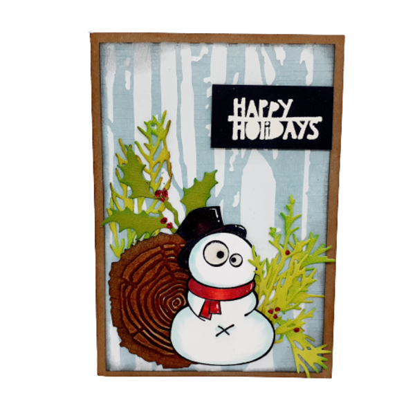 Κάρτα Χριστουγέννων - Χιονάνθρωπος - χριστουγεννιάτικο, χιονάνθρωπος, ευχετήριες κάρτες