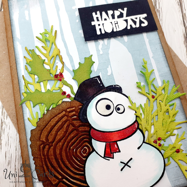 Κάρτα Χριστουγέννων - Χιονάνθρωπος - χριστουγεννιάτικο, χιονάνθρωπος, ευχετήριες κάρτες - 2