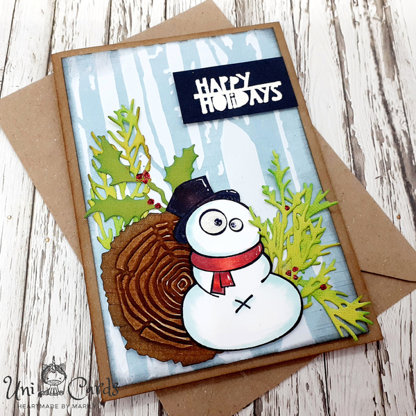 Κάρτα Χριστουγέννων - Χιονάνθρωπος - χριστουγεννιάτικο, χιονάνθρωπος, ευχετήριες κάρτες - 3