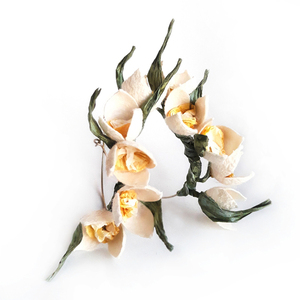 Σκουλαρίκια -κρίκοι με λευκά μανουσάκια από κουκούλι μεταξοσκώληκα - ασήμι, κρίκοι, λουλούδι, boho