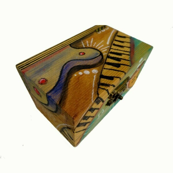 Δώρο για μουσικόφιλους μίνι κουτί μελωδίας - ξύλο, διακοσμητικά - 3