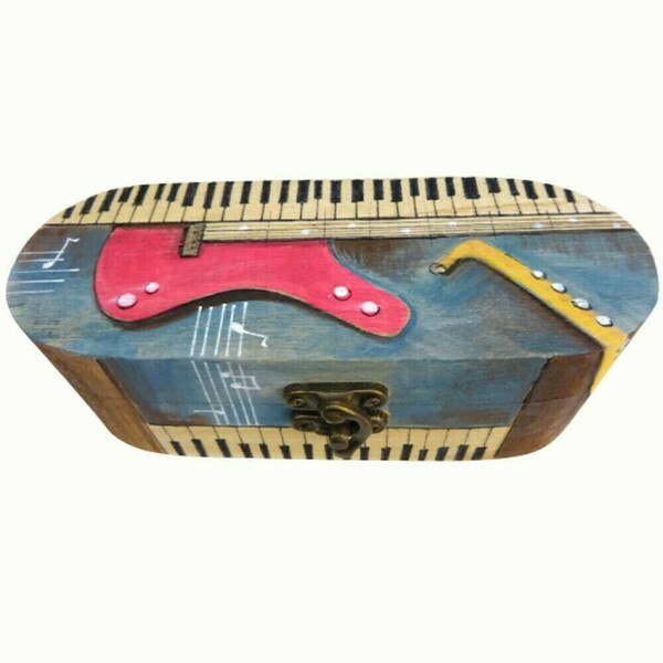 Πρωτότυπο ξύλινο κουτάκι αποθήκευσης, μοναδικό δώρο για μουσικόφιλους. - ξύλο, οργάνωση & αποθήκευση - 2