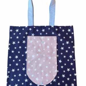 Τσάντα υφασμάτινη για ψώνια stars - πορτοφολάκι, μεγάλες, tote, πάνινες τσάντες