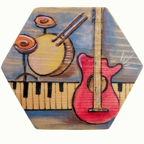 Ξύλινο ζωγραφισμένο κουτάκι με μινιατούρα λατέρνα - ξύλο, διακοσμητικά, μινιατούρες φιγούρες - 4