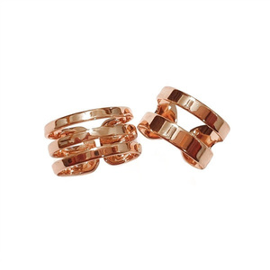 Σετ 2 δαχτυλίδια multi band φαρδιά ασήμι 925 με ροζ χρυσό πλατίνωμα και γυαλισμένο φινίρισμα - μεγάλα, αυξομειούμενα, ασήμι, επιχρυσωμένα, σετ