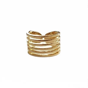 Δαχτυλίδι πολύσειρο wide band ανοιγόμενο ασήμι 925 με χρυσό επιχρύσωμα - μεγάλα, αυξομειούμενα, επιχρυσωμένα, ασήμι 925, φθηνά