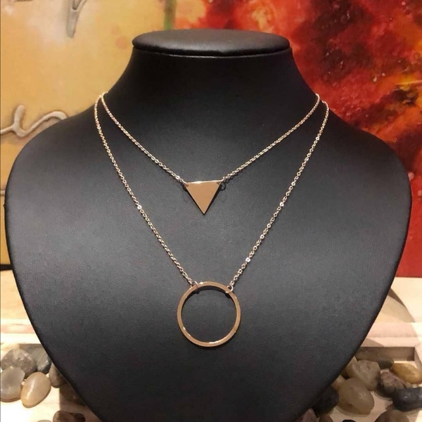 Locker Stainless steel double necklace - ατσάλι, boho