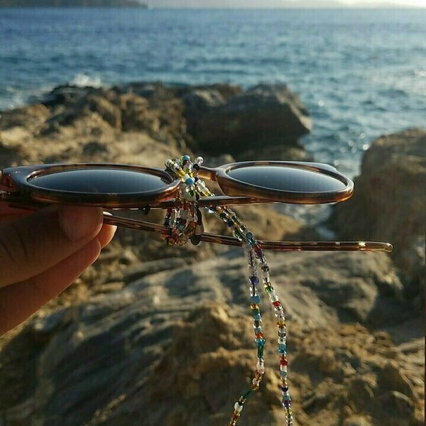 Κορδόνι για γυαλιά | Αλυσίδα γυαλιών με πολύχρωμες χάντρες - αλυσίδες, απαραίτητα καλοκαιρινά αξεσουάρ, κορδόνια γυαλιών - 2
