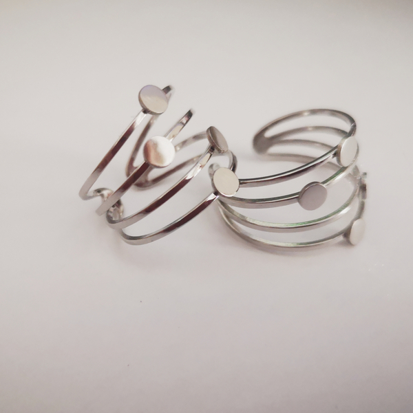 Locker Stainless steel silver ring - chevalier, ατσάλι, boho, αυξομειούμενα - 2