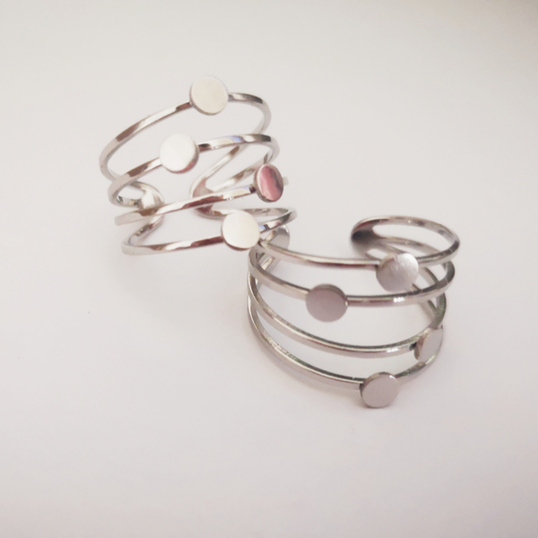 Locker Stainless steel silver ring - chevalier, ατσάλι, boho, αυξομειούμενα - 3