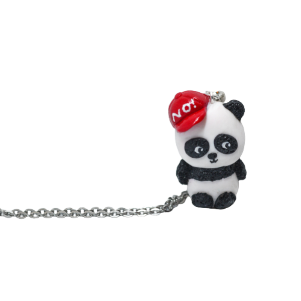 ''Panda Lover'' Necklace - πηλός, μακριά, ατσάλι - 2