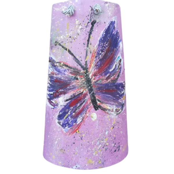 Κεραμίδι πεταλούδα - ζωγραφισμένα στο χέρι, πηλός, κεραμικό, διακοσμητικά