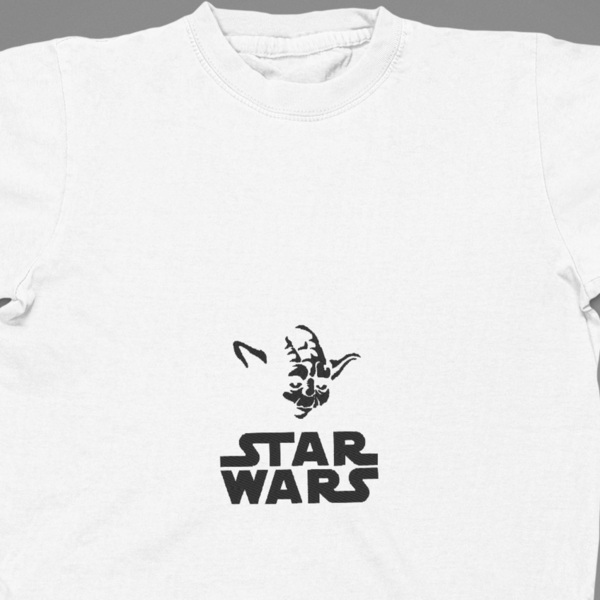 Βαμβακερό μπλουζάκι με κεντητό σχέδιο Star Wars Yoda - βαμβάκι, κεντητά, δώρο, halloween