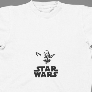 Βαμβακερό μπλουζάκι με κεντητό σχέδιο Star Wars Yoda - βαμβάκι, κεντητά, δώρο, halloween, αστείο