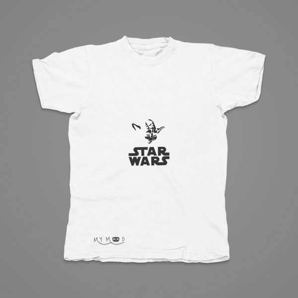 Βαμβακερό μπλουζάκι με κεντητό σχέδιο Star Wars Yoda - βαμβάκι, κεντητά, δώρο, halloween - 5