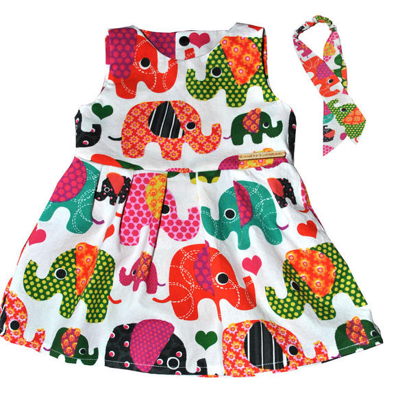 Φόρεμα Ελεφαντάκι και Κορδέλα βρεφικό - κορίτσι, δώρο, ελεφαντάκι, βρεφικά ρούχα
