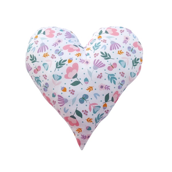 Baby Gift Box Βρεφική Πικέ Κουβέρτα διπλής όψεως Πράσινη με Λουλούδια 1 x 0.70 εκ Oeko-Tex 1 σετ των τριών με μαξιλάρι καρδιά και φυλαχτό - κορίτσι, σετ δώρου, φυλαχτά, μαξιλάρια - 5