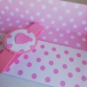Φάκελος ροζ πουά για να προσφέρετε χρήματα ως δώρο - κορίτσι, αναμνηστικά - 3