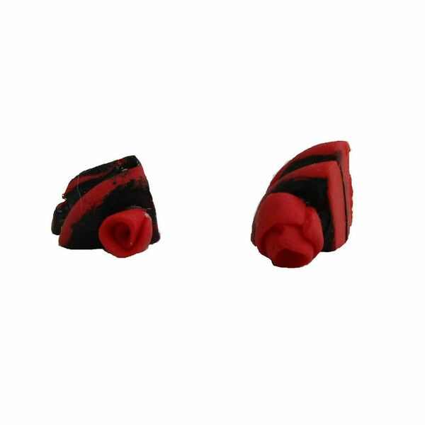 Σκουλαρίκια red velvet - πηλός, καρφωτά, μικρά, φθηνά