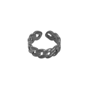 Δαχτυλίδι Αυξομειούμενο "Black Chain" - ορείχαλκος, επάργυρα, μικρά, boho, αυξομειούμενα