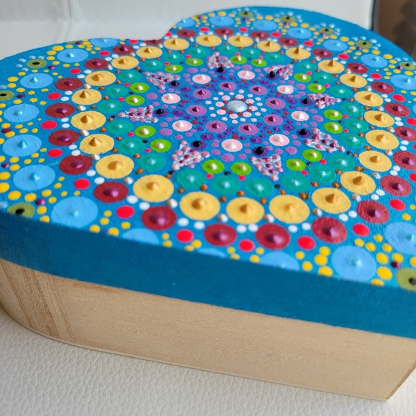 Κουτί ξύλινο ζωγραφισμένο στο χέρι - ζωγραφισμένα στο χέρι, κουτί, διακοσμητικά - 3