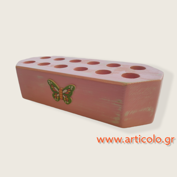 Ξύλινη Μολυβοθήκη, Βάση χονδρών (jumbo) μαρκαδόρων ζωγραφικής, Butterfly 12χρωματων, Articolo - 4