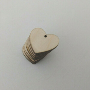 Ξύλινο Στοιχείο Καρδούλα. Σετ 10 τεμαχίων - καρδιά, υλικά κοσμημάτων - 5