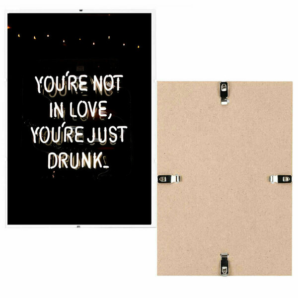 "You are just drunk" Inspirational Quote Σε Γυάλινη Κορνίζα Με Κλιπ 21x30cm - πίνακες & κάδρα, πίνακες ζωγραφικής - 3