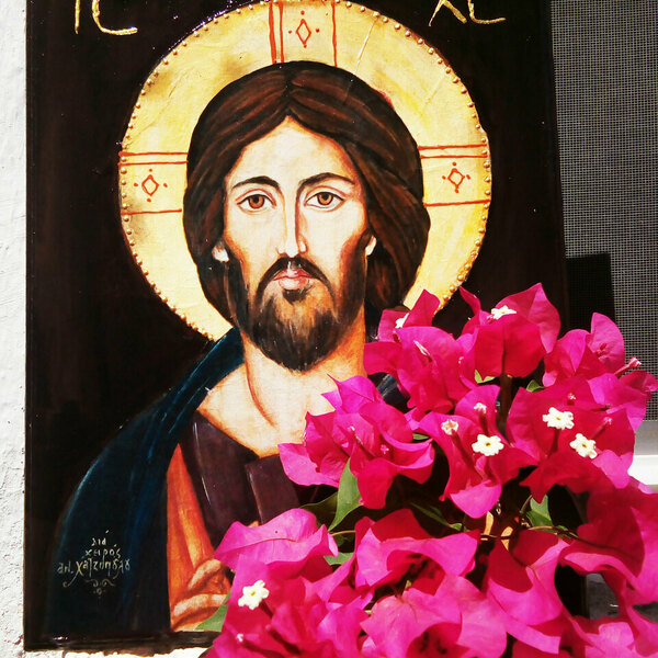Χειροποίητη Εικόνα Του Ιησού Χριστού σε mdf 23x31cm - πίνακες & κάδρα, δώρα για βάπτιση, δώρο γέννησης, πίνακες ζωγραφικής - 2