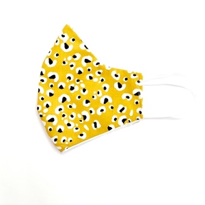 Χειροποίητη υφασμάτινη μάσκα "Yellow leopard" - βαμβάκι, animal print, γυναικεία, μάσκες προσώπου - 5