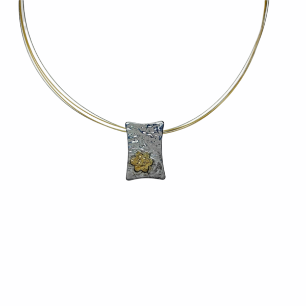 Γυναικείο Χειροποίητο ασημένιο κολιέ ασήμι με χρυσό. - ασήμι 925, κοντά, επιπλατινωμένα, επιχρυσωμένο στοιχείο - 3