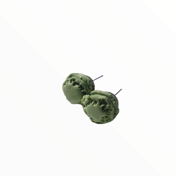 Σκουλαρίκια πράσινα μακαρόν - πηλός, καρφωτά, μικρά, καρφάκι, φθηνά
