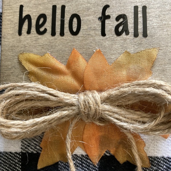 Ξυλινο φθινοπωρινο Διακοσμητικο Hello Fall - ύφασμα, ξύλο, διακοσμητικά - 4