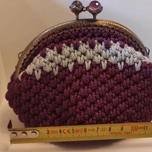 Πορτοφόλι με κούμπωμα, crochet, χειροποίητο κλειδαριά φιλί - πορτοφόλια κερμάτων - 5