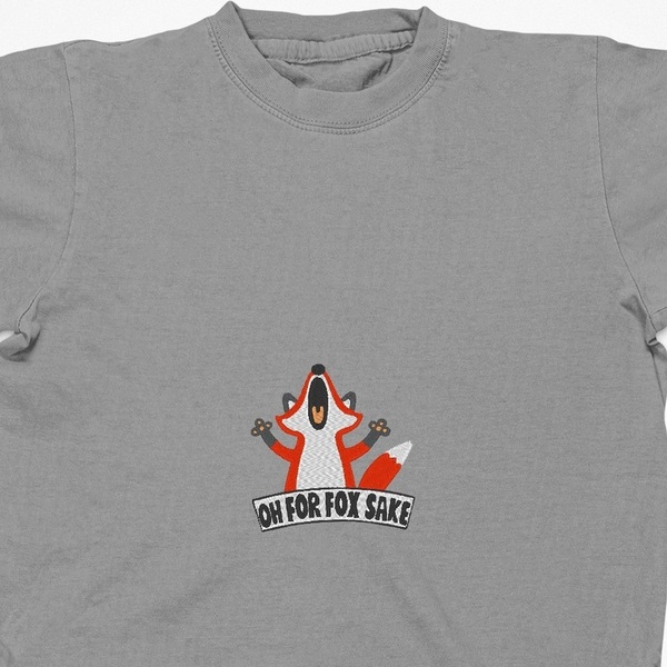 Βαμβακερό μπλουζάκι με κεντητό σχέδιο αστεια αλεπου - βαμβάκι, κεντητά, δώρο - 2