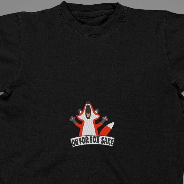 Βαμβακερό μπλουζάκι με κεντητό σχέδιο αστεια αλεπου - βαμβάκι, κεντητά, δώρο - 5